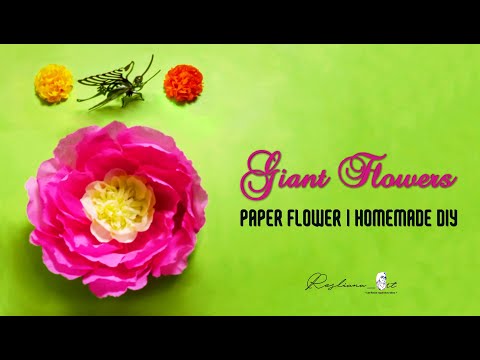 HOW TO MAKE GIANT PAPER FLOWERS | WEDDING BACKDROP DECORATION | DIY CRAFT TUTORIAL | ROSLIANA ART