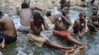 Bathing in the River//Village  African Girl