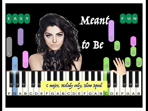 Meant to be, Bebe Rexha, in C major, RH melody only, Slow speed, Sheet music, Online Lessons