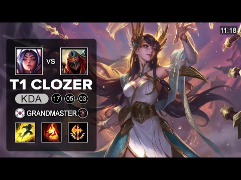 T1 Clozer Irelia Mid vs Zed - KR Grandmaster - Season 11 Patch 11.18