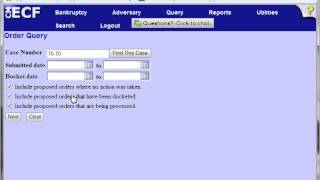 ECF E-Orders: How to Query for a Proposed Order