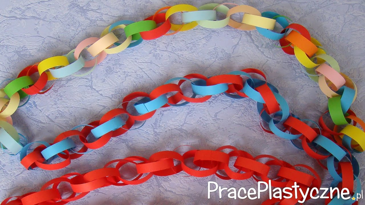 Łańcuch na choinkę z papieru