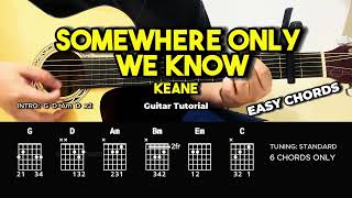 Somewhere Only We Know - Keane | Easy Guitar Tutorial For Beginners (CHORDS &amp; LYRICS) #guitarlesson