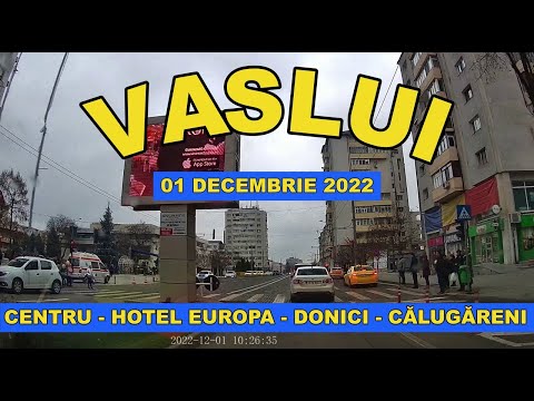 Orasul VASLUI traseu scoala Centru - Hotel Europa - Donici - Calugareni 01 dec 2022