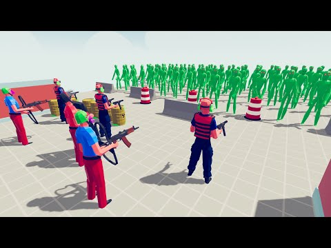 Zombie 100 Units vs Army Soldier - Totally Accurate Battle Simulator TABS