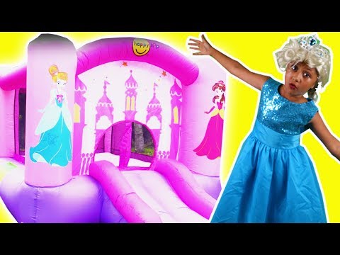BOUNCY CASTLE SURPRISE EGG CHALLENGE | Princesses In Real Life | Magic | Indoor Playground For Kids Video