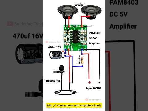 Microphone 🎤 amplifier | Mic connections to amplifier #diy #shorts