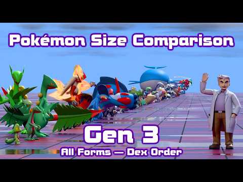 Pokemon Size Comparison - Gen 3 - All Forms - Dex Order