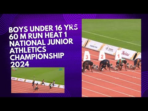 Boys under 16 years 60m run heat 1 | National Junior Athletics championship 2024