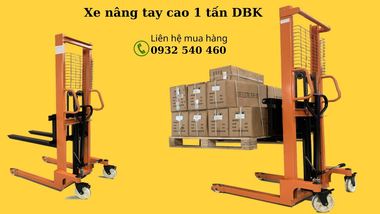 Video Xe nâng tay cao 1 Tấn DBK thép C - Xe nâng tay cao 1 Tấn DBK thép C