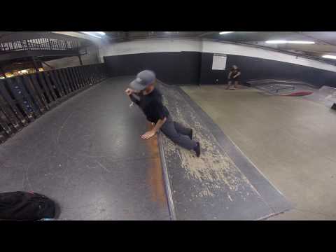 Slip and slid'n ledge tricks at Vans Skateboard park in Orange, CA.