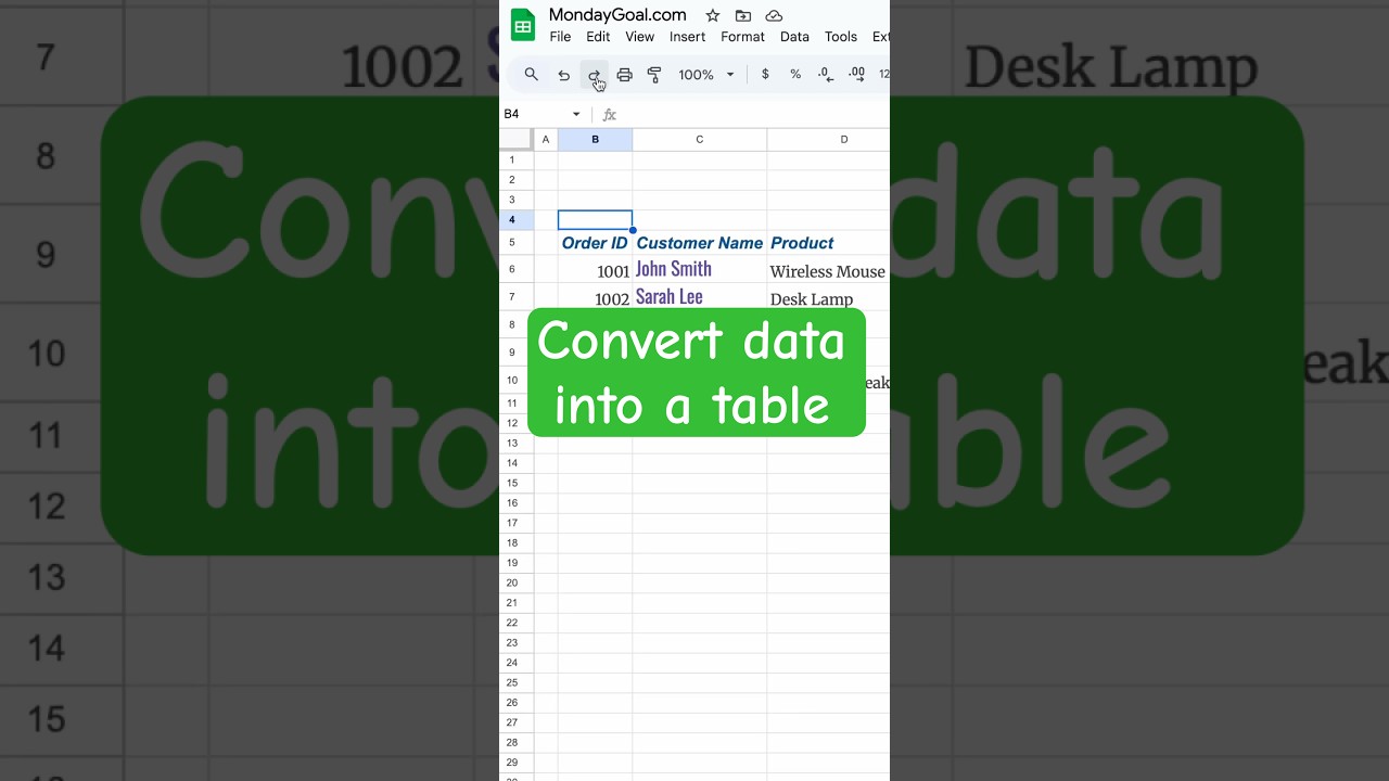 How to convert data into a table in Google sheets (step by step guide) #spreadsheetmagic