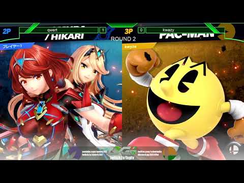 qwertz143 (Pyra) vs Kwazy (Diddy Kong/Pac-Man/Captain Falcon) - OFFLINE Smash Ultimate @ LXG 19