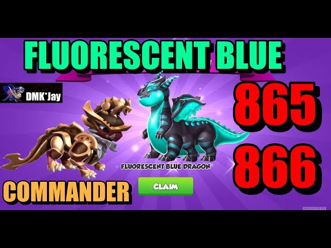 I got the FLUORESCENT BLUE and COMMANDER dragons as the 865,866th dragon - Dragon Mania Legends -