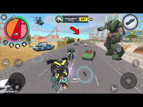 Vegas Crime Simulator 2 - (Transformer Truck Fight Police Car Robot) Robot Racing in Highway Bridge