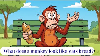 What does a monkey look like when it eats bread?