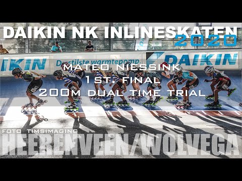 Mateo Niessink 1st  Final 200m Dual Time Trial Daikin NK Inlineskaten 2020