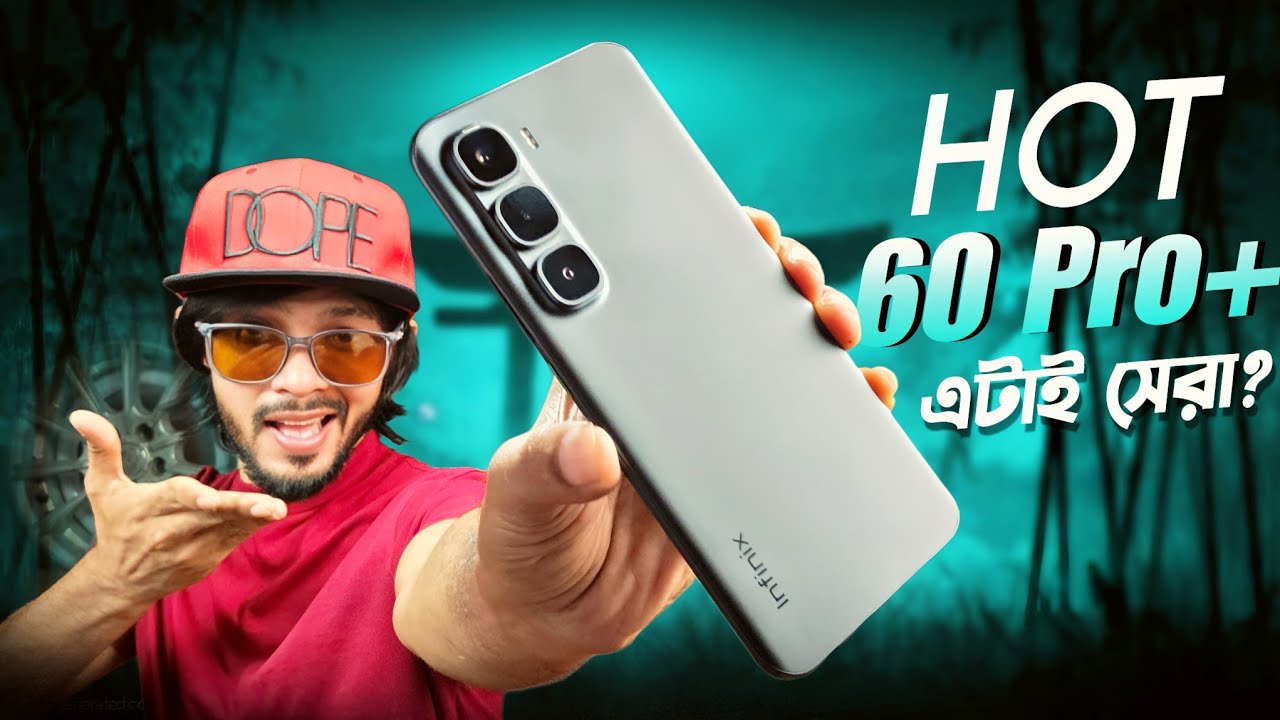 Infinix Hot 60 Pro Plus front and back design showing curved AMOLED display and triple camera setup
