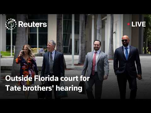 Video Thumbnail: LIVE: Outside Florida court for Tate brothers' hearing
