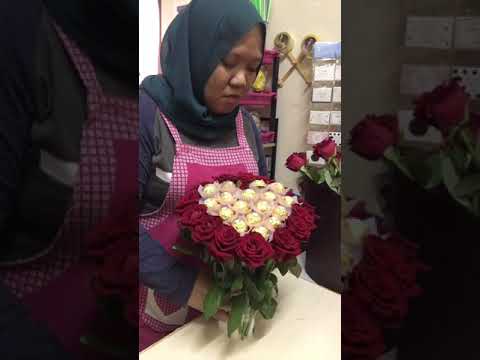 TUTORIAL BOUQUET: Fresh rose & ferrero rocher without wet floral foam