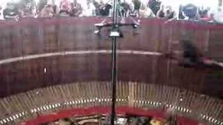 Motorcycle turn around the wall