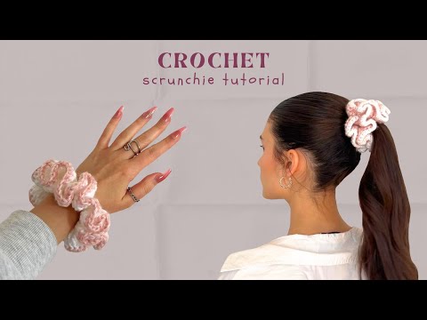 crochet scrunchie tutorial for beginners | how to crochet a scrunchie | aesthetic crochet