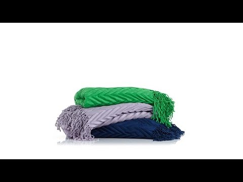 Richard Mishaan Crinkled Chevron Throw