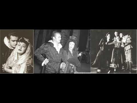 Tito Gobbi, Irmgard Seefried, Elisabeth Schwarzkopf, & Ljuba Welitsch in Don Giovanni's Act 1 Finale