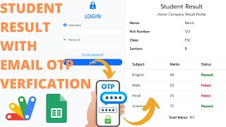 HOW TO MAKE ONLINE STUDENT RESULT WITH EMAIL OTP VERIFY USING GOOGLE SHEETS WEB APP? R8