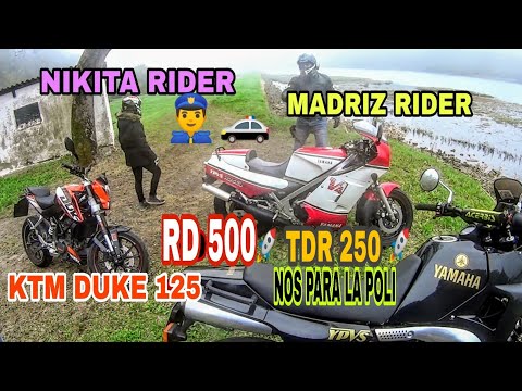 YAMAHA RD 500🚀 TDR 250 Y KTM 125 DUKE. Madriz y Nikita rider en Zarautz