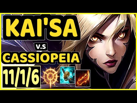 VIPER (KAI'SA) vs CASSIOPEIA - 11/1/6 KDA BOTTOM ADC CHALLENGER GAMEPLAY - KR