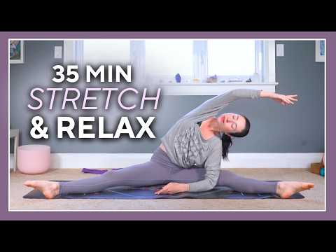 35 min Stretch & Relax Yoga - LAZY YOGA DEEP STRETCH