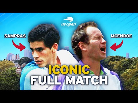 19-Year-Old Sampras First Major! |  Pete Sampras vs John McEnroe Iconic Full Match | 1990 US Open SF