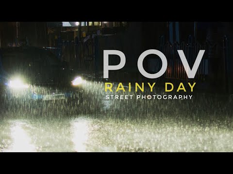 Silent POV Rain Street Photography with 35mm