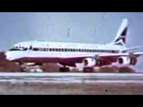 Delta Air Lines Douglas DC-8-55 arrives at  Atlanta Hartsfield International Airport