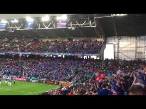 Euro 2016 Portugal Iceland Fans sing EG er kominn heim