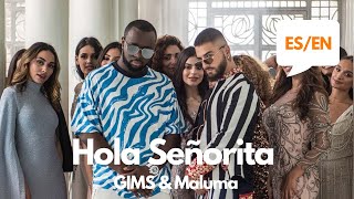 GIMS, Maluma - Hola Señorita (Lyrics/Letra English Spanish Translation Meaning)