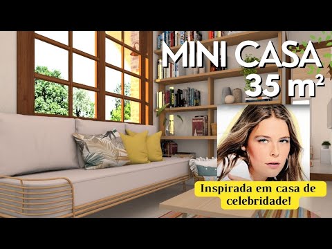 Mini Casa 35m² - Inspirada em casa de celebridade🤩 Lindo Bangalô pequeno e rústico.
