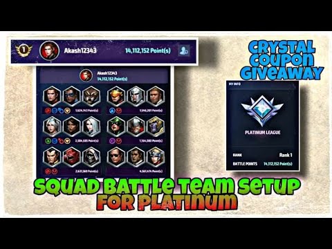 Crystal Giveaway! Squad battle team setup guide for Platinum - Marvel future fight