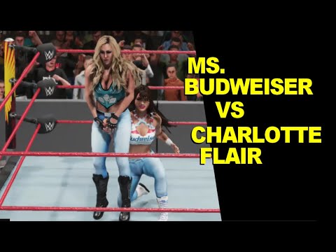 WWE 2K19 Ms. Budweiser vs Charlotte Flair - Blue Jeans