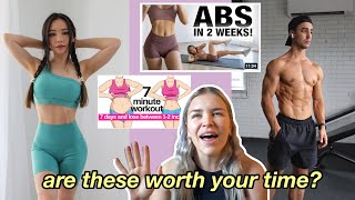 I TRIED the MOST ~viral~ AB WORKOUTS ON YOUTUBE *honest review, quick, easy abs? effective? FUN?!*