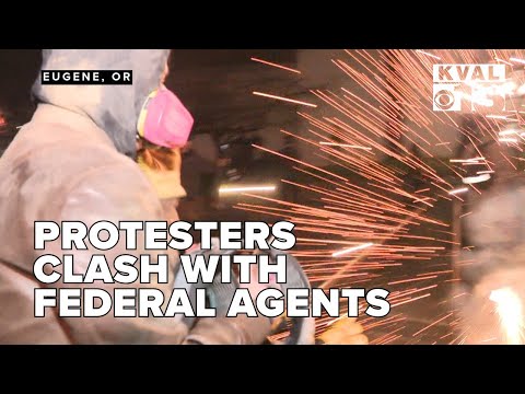 Protestors clash with federal agents in Eugene after vigil