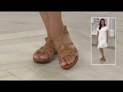 Clarks Collection Leather Sandals - Loomis Katey on QVC