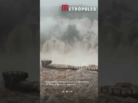 Cataratas do Iguaçu têm volume de até 10 milhões de água por segundo neste sábado