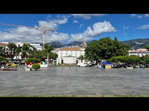 Funchal, Madeira Island. 360 degree panoramic from the seafront.