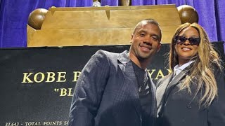 Ciara and Russell Wilson at The Los Angeles Lakers Kobe Bryant statue unveiling