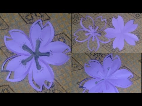 DIY kirigami cherry blossom flowers | paper crafts | DIY | easy craft | paper flower craft | #crafts