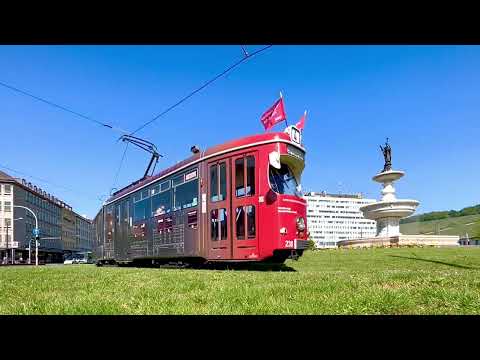 STRASSENBAHN WÜRZBURG - DUEWAG GTW-D8 Tw Nr. 238 „BÜRGERBRÄU“ am Hauptbahnhof Würzburg