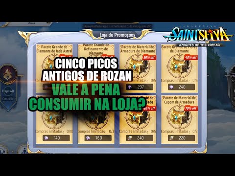 VALE A PENA COMPRAR NA LOJA DO PVE 5 PICOS ANTIGOS DE ROZAN? - SAINT SEIYA AWAKENING