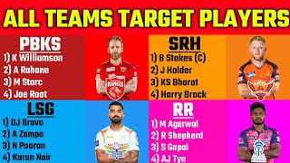 IPL 2023 - RR, DC, PBKS, LSG & SRH Target Players for the IPL 2023 | IPL 2023 Auction IPL 2023 - RR, DC, PBKS, LSG & SRH Target Players for the IPL 2023 | IPL 2023 Auction